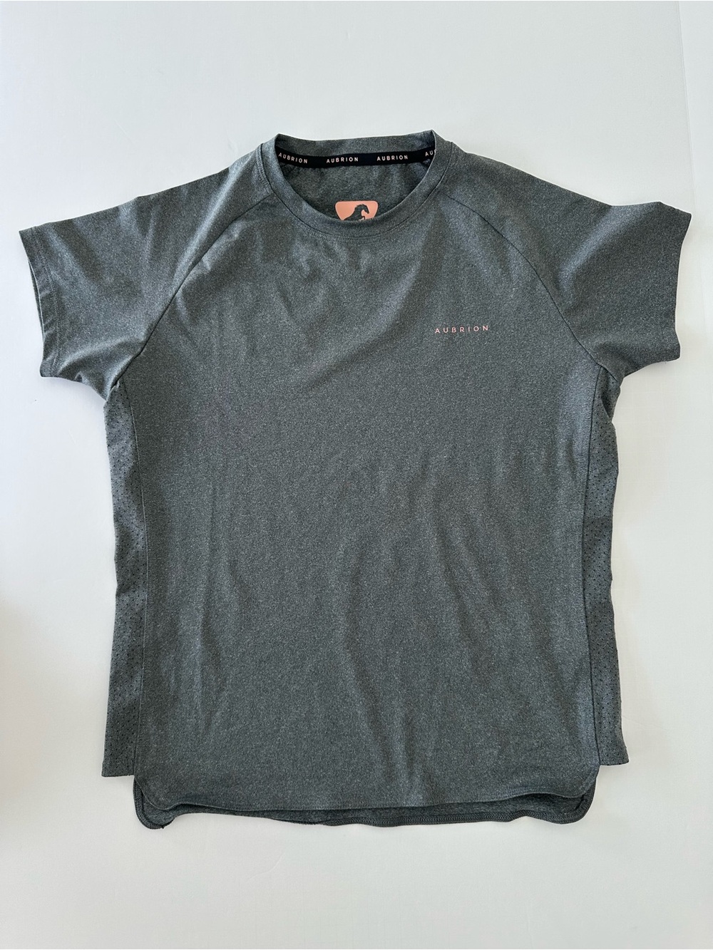 Aubrion Girls Gray Short Sleeve Riding Shirt Size 13-14Y Summer Equestrian Wear